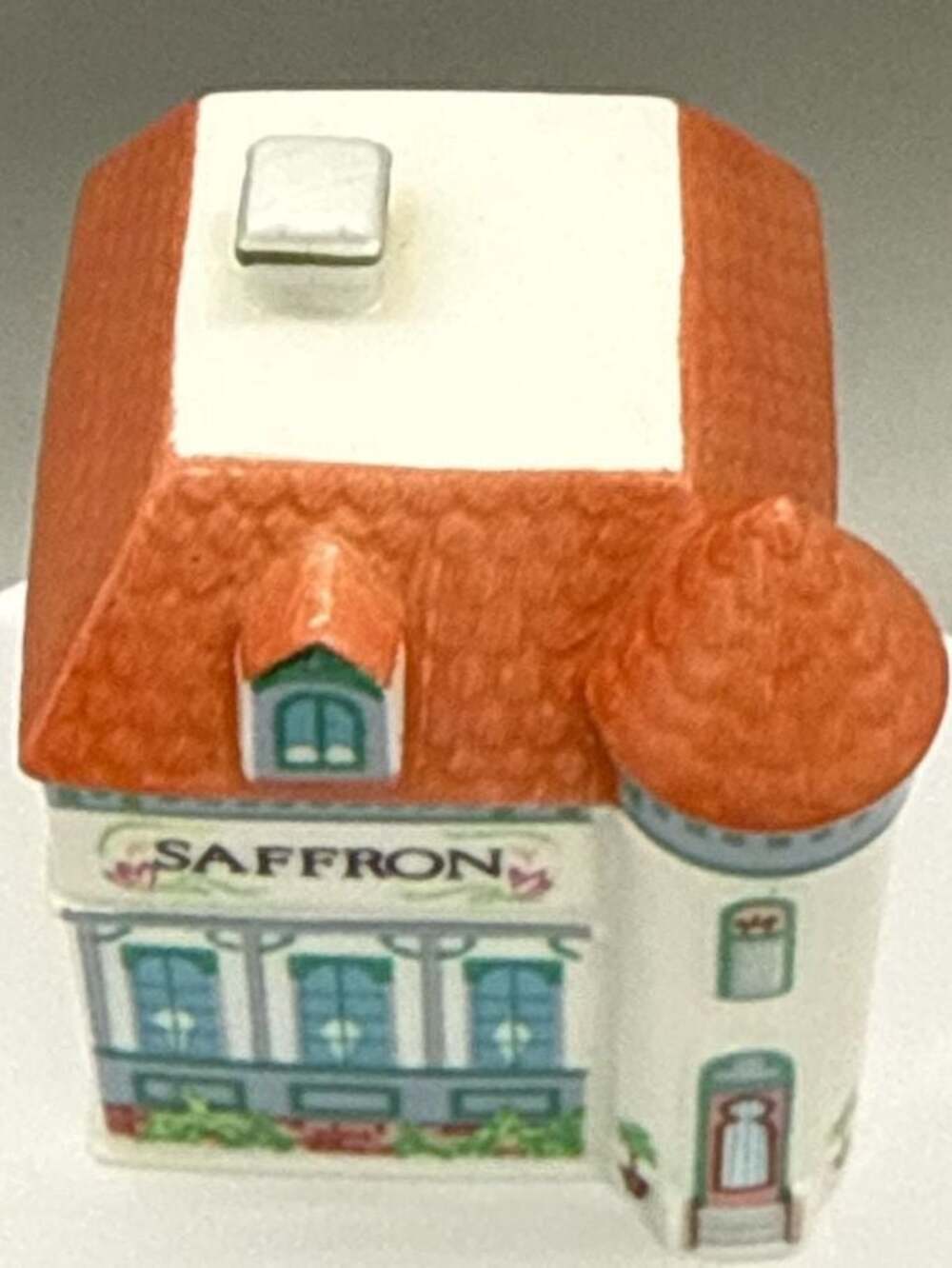 Lenox Spice Village 1989 Saffron Spice Jar w/ Lid Original Porcelain House Vtg - Picture 10 of 14